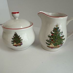 Christmas sugar and creamer set